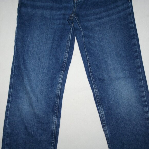 BOYS 8 DENIM BLUE JEANS REGULAR RELAXED FIT POCKETS ADJUSTABLE WAIST EUC - Picture 4 of 14